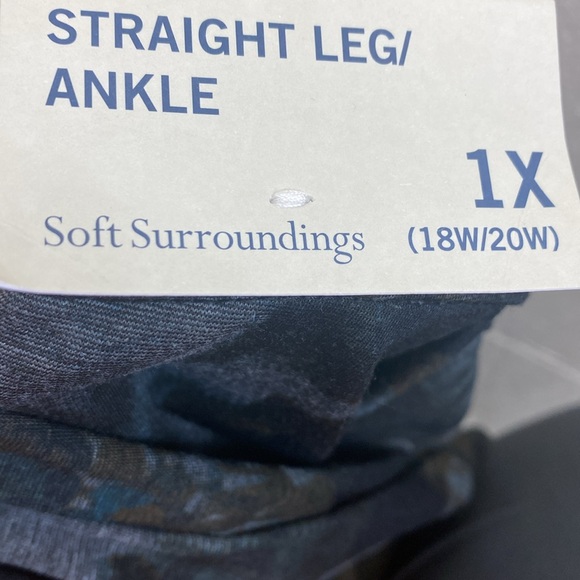 Soft Surroundings NWT women’s plus size 1X print straight leg ankle pants - Picture 3 of 6